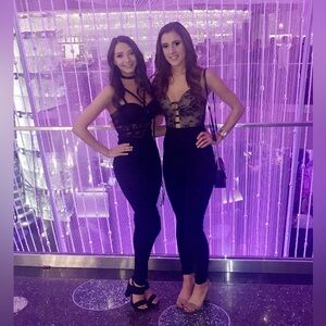 bebe xxs black lace strappy jumpsuit